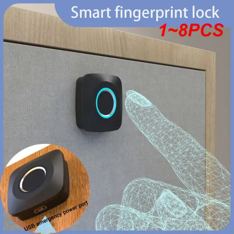 

1~8PCS Smart Fingerprint Lock Cabinet Locks Biometric Keyless Furniture Drawer Cabinet Wardrobe Fingerprint Locks For Drawer