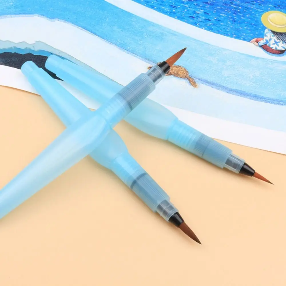 Large Capacity Water Storage Pen Refillable Round Pointed Tip Tap Water Pen Plastic 150ML Water Color Brush Stationery