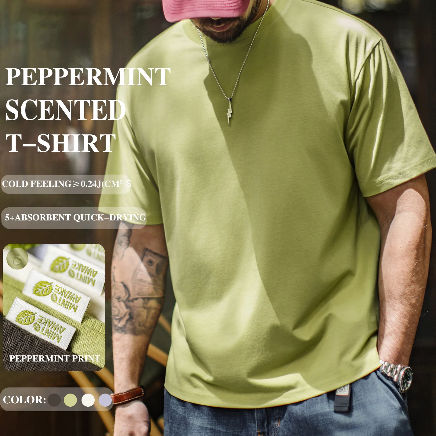 MadenMen's T-shirt Summer Quick Dry Breathable Short Sleeve Top Minimalist Solid Color Dropped