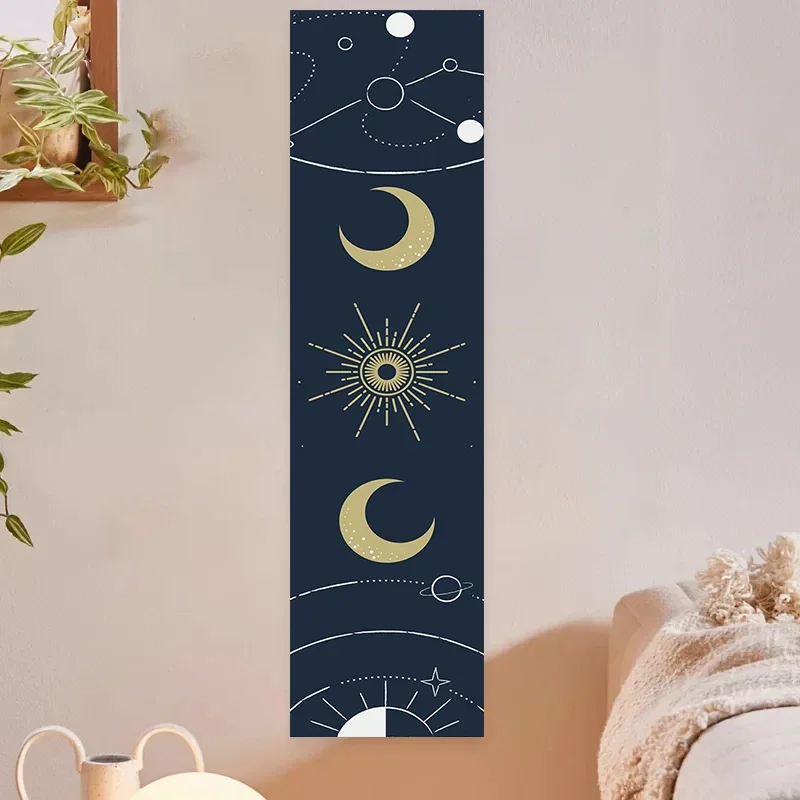 Moon Phase Tapestry Psychedelic Black Galaxy Night Sky Wall Hanging Moon phase Throw Blanket Home Decor Wall Hanging tapestry