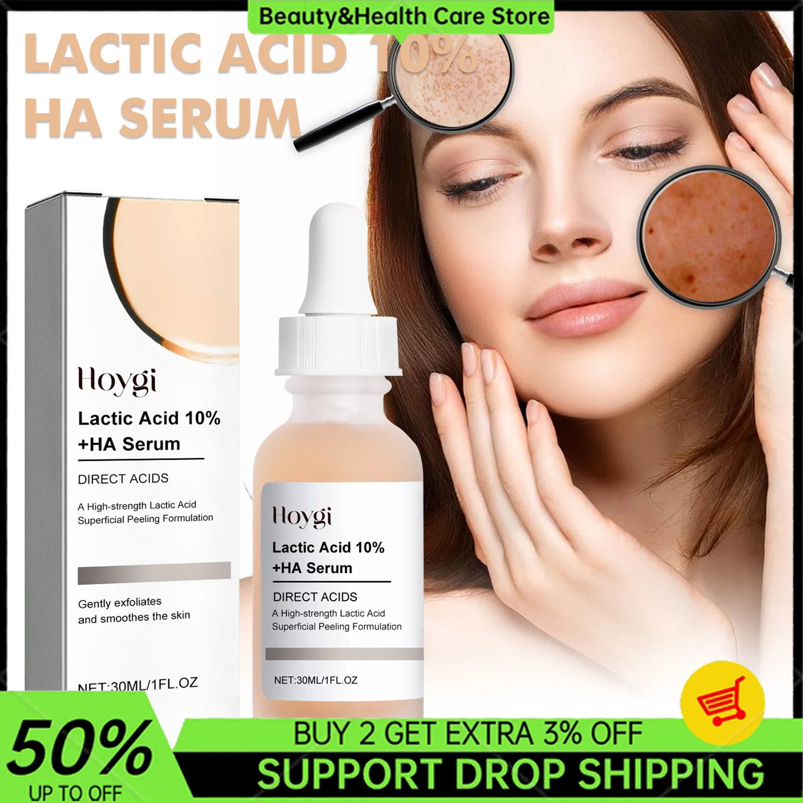 

Lactobionic Acid Shrink Pores Serum Nourish Smooth Pores Blackhead Removing Exfoliating Moisturizing Hyaluronic Acid Essence