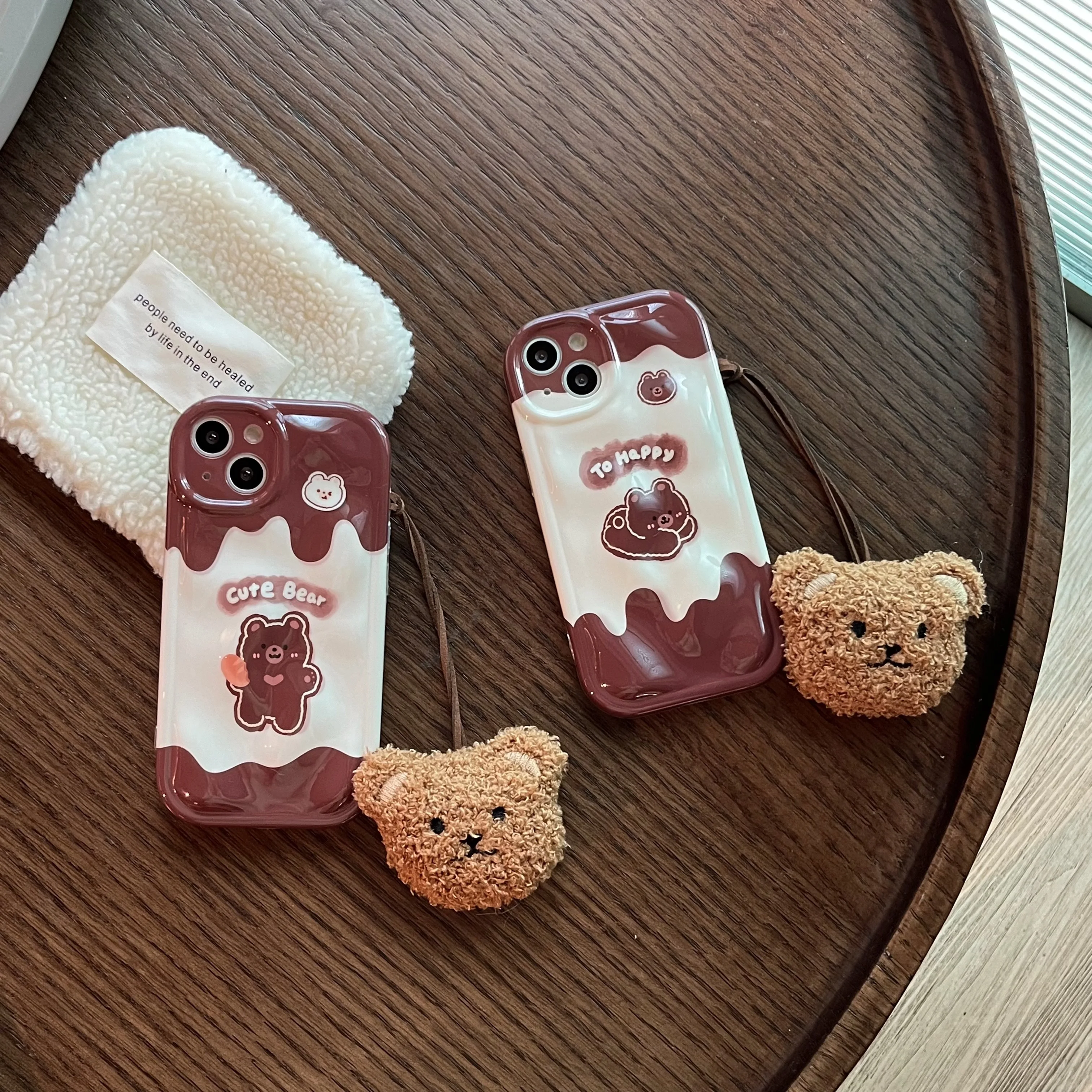 Meteorite pattern With hanging decorations bear pattern for iPhone 15Promax 15 14Promax 14Pro 12 13Pro 13 13Promax 11 soft shell