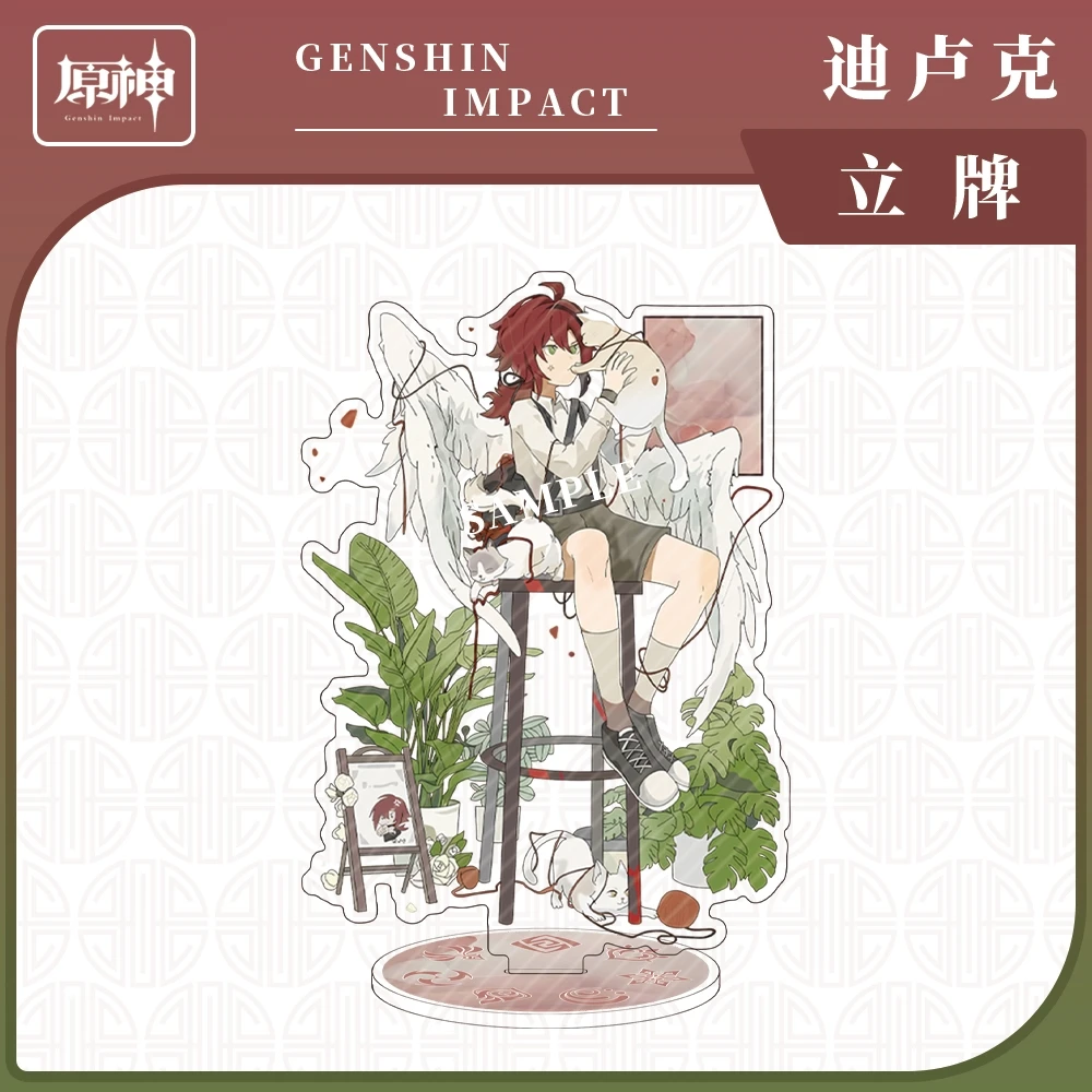 

Anime Genshin Impact Wanderer Venti Diluc Cosplay Cartoon Acrylic Standing Sign Game Double Display Gift