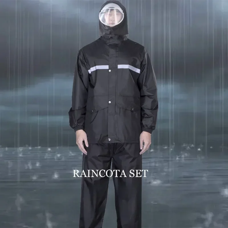 Raincoat and Rainpants Suit Full Body Rainstorm Prevention Electric Bicycle Motorcycle Takeaway Riding Reflective Split Raincoat