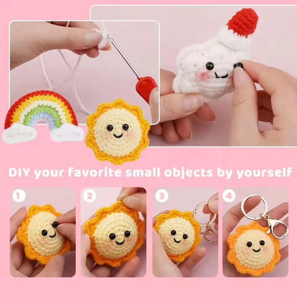 crochet-material-pack-star-moon-flower-pendant-wih-knitting-yarn-crochet-hook-fiber-fill-for-beginners
