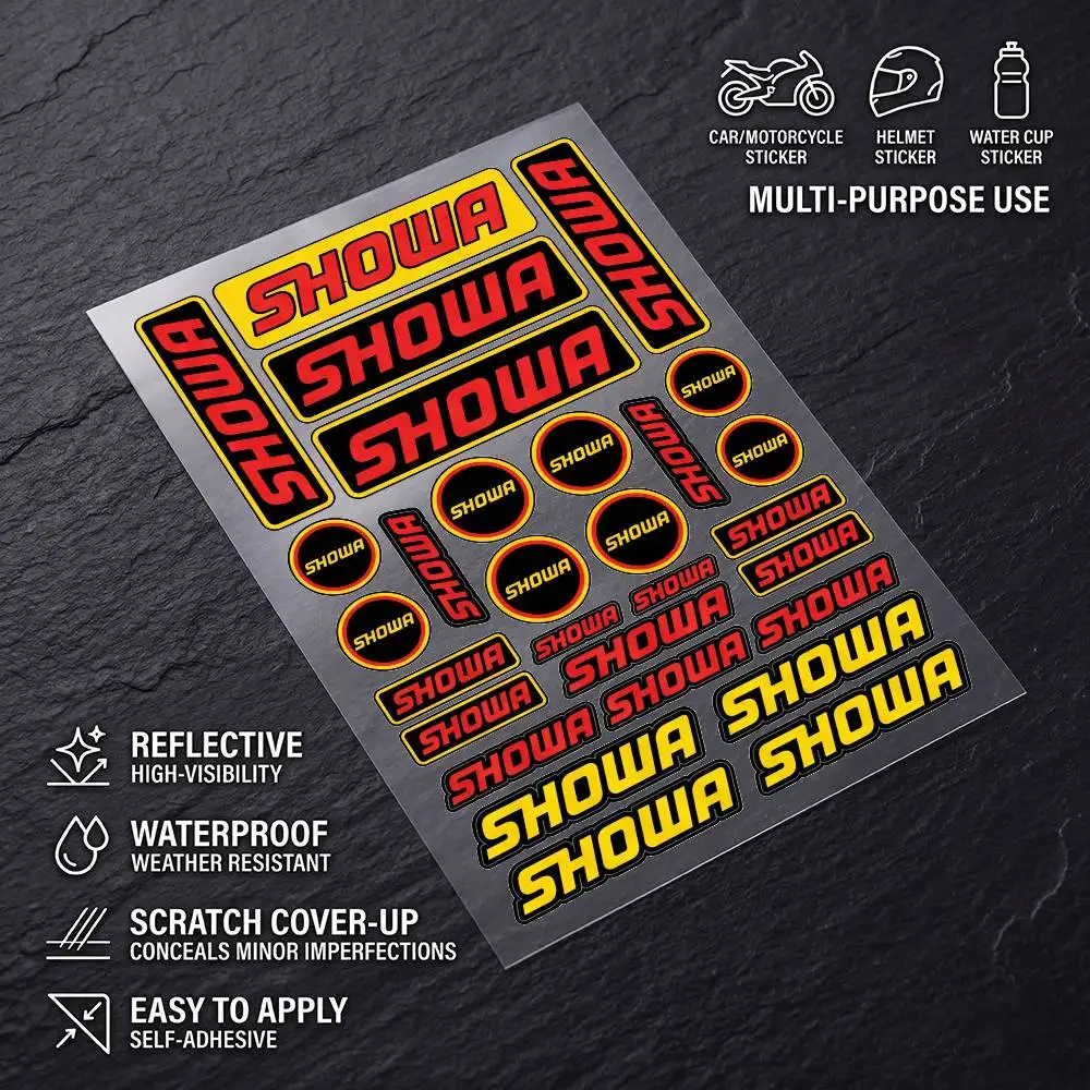 FOR S-SHOWA-A Fashion Universal Scratch Resist Reflective Waterproof Stickers For Auto Motorcycle Helmet Mug Refrigerator