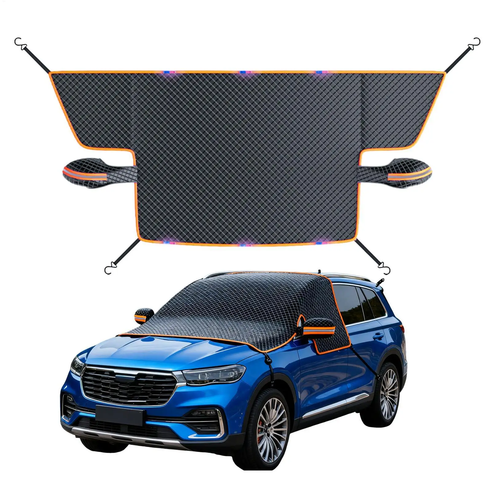車用フロントガラスカバー-オックスフォード生地-折りたたみ式-uv保護-防霜-冬用-セダン-ハッチバック-商用車用