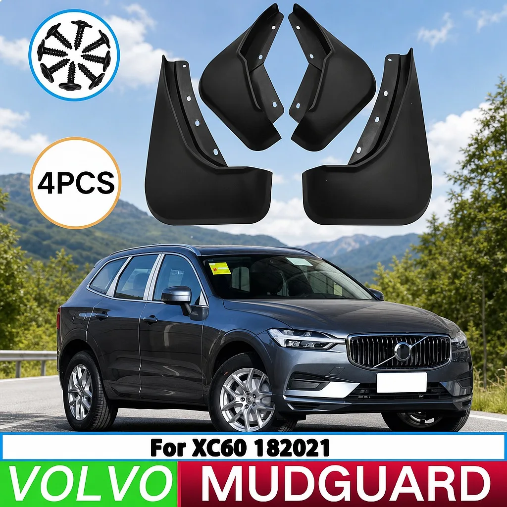 

For 2018-2024 Volvo XC60 Mud Flaps Splash Guards Front Rear Fender 4pcs Car Accessories