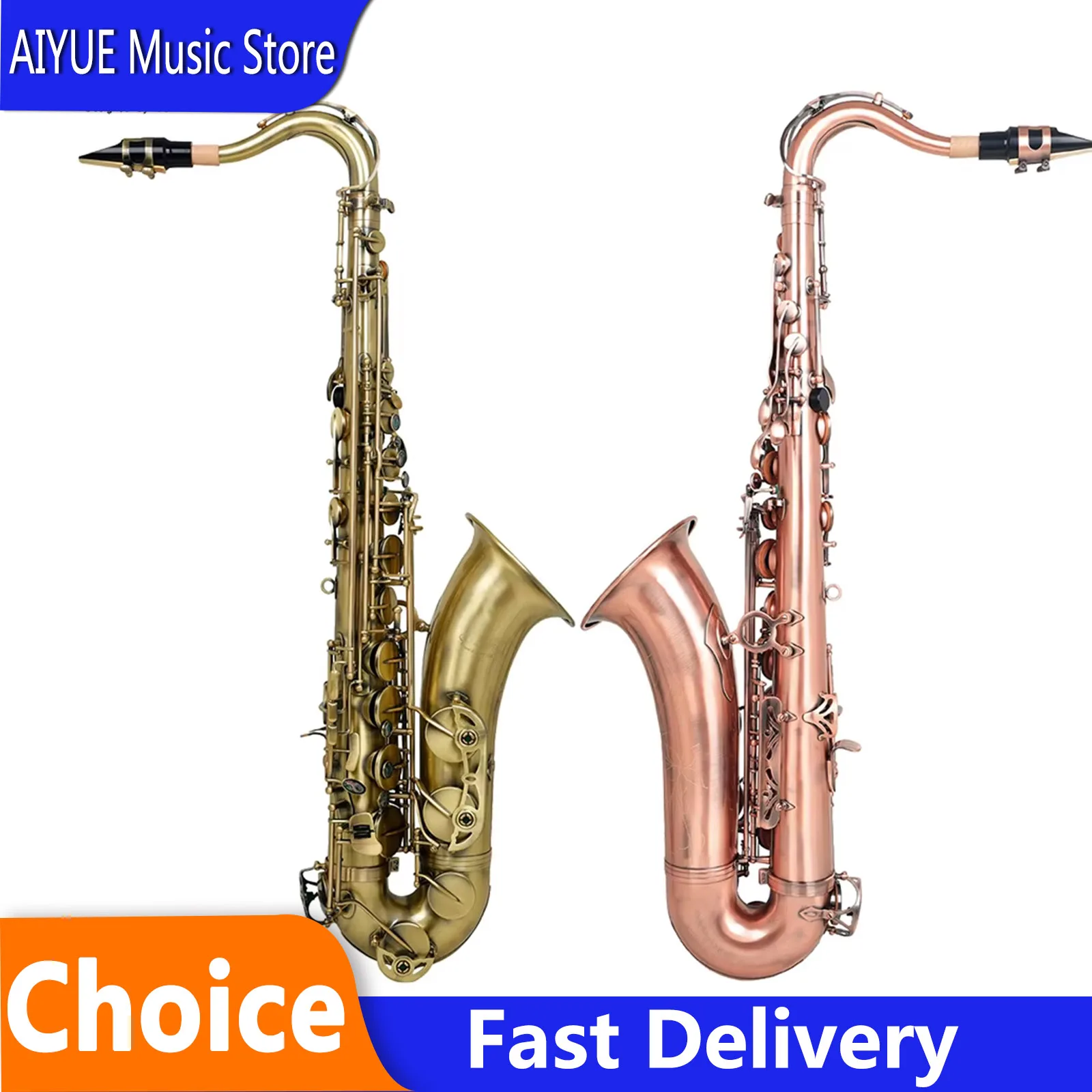 SLADE Tenor Saxophone Brass Abalone Shell Key Saxophone Suitable With Parts Woodwind Instruments For Beginners/Performers