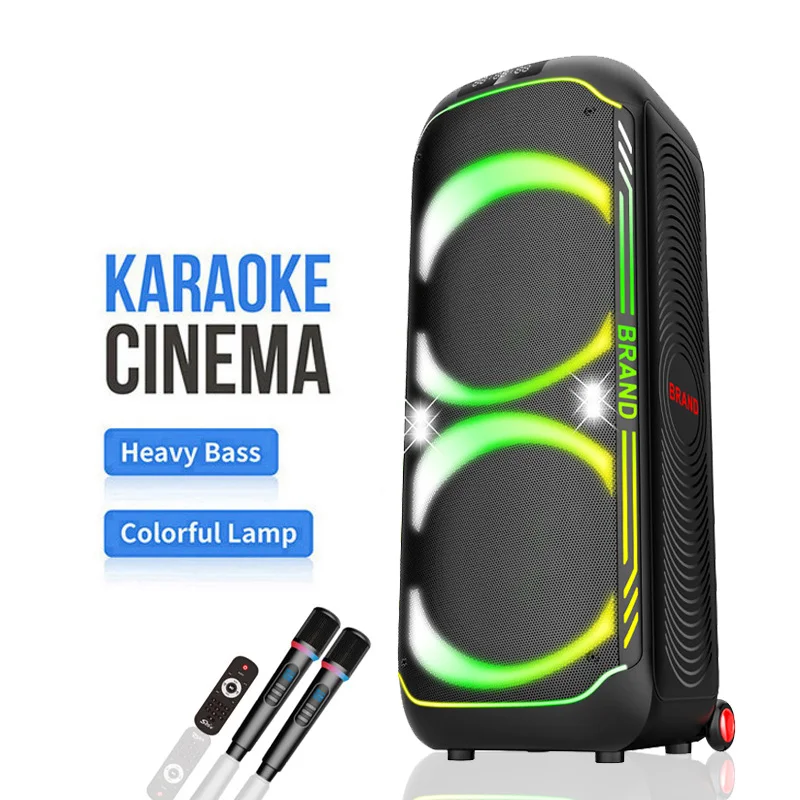 Portable For Bluetooth Speaker 120W High Power Subwoofer For Stage RGB LED For Outdoor Parties Square Dances CQS-S6616