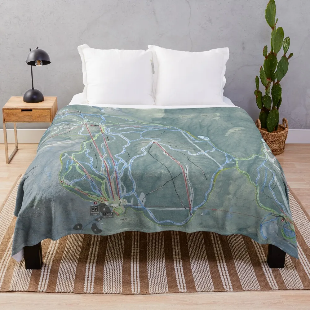 Gore Mountain Resort Trail Map Throw Blanket Designers Large Luxury Brand Blankets