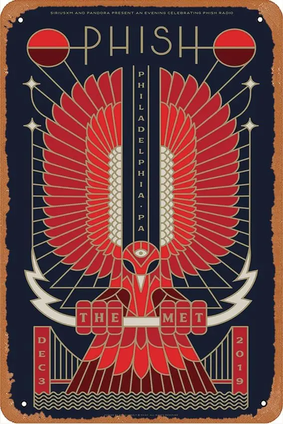 Phish Philadelphia 2019 (1st Edition) Concert Posters Vintage Metal Tin Sign Wall Decor for Bars, Restaurants, Cafes, Pubs   Art