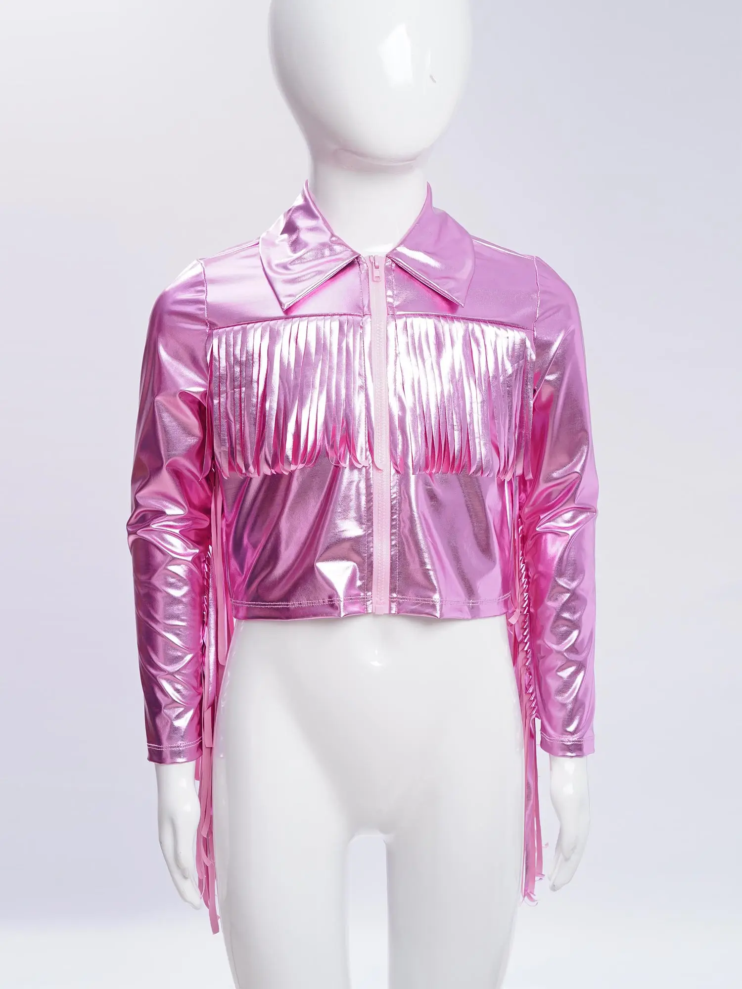 Kids Girls Long Sleeve Casual Sports Bomber Jackets Jazz Hip-hop Street Dance Costume Boys Shiny Metallic Baseball Outwear Coats 4 Kids Girls Long Sleeve Casual Sports Bomber Jackets Jazz Hip-hop Street Dance Costume Boys Shiny Metallic Baseball Outwear Coats 4