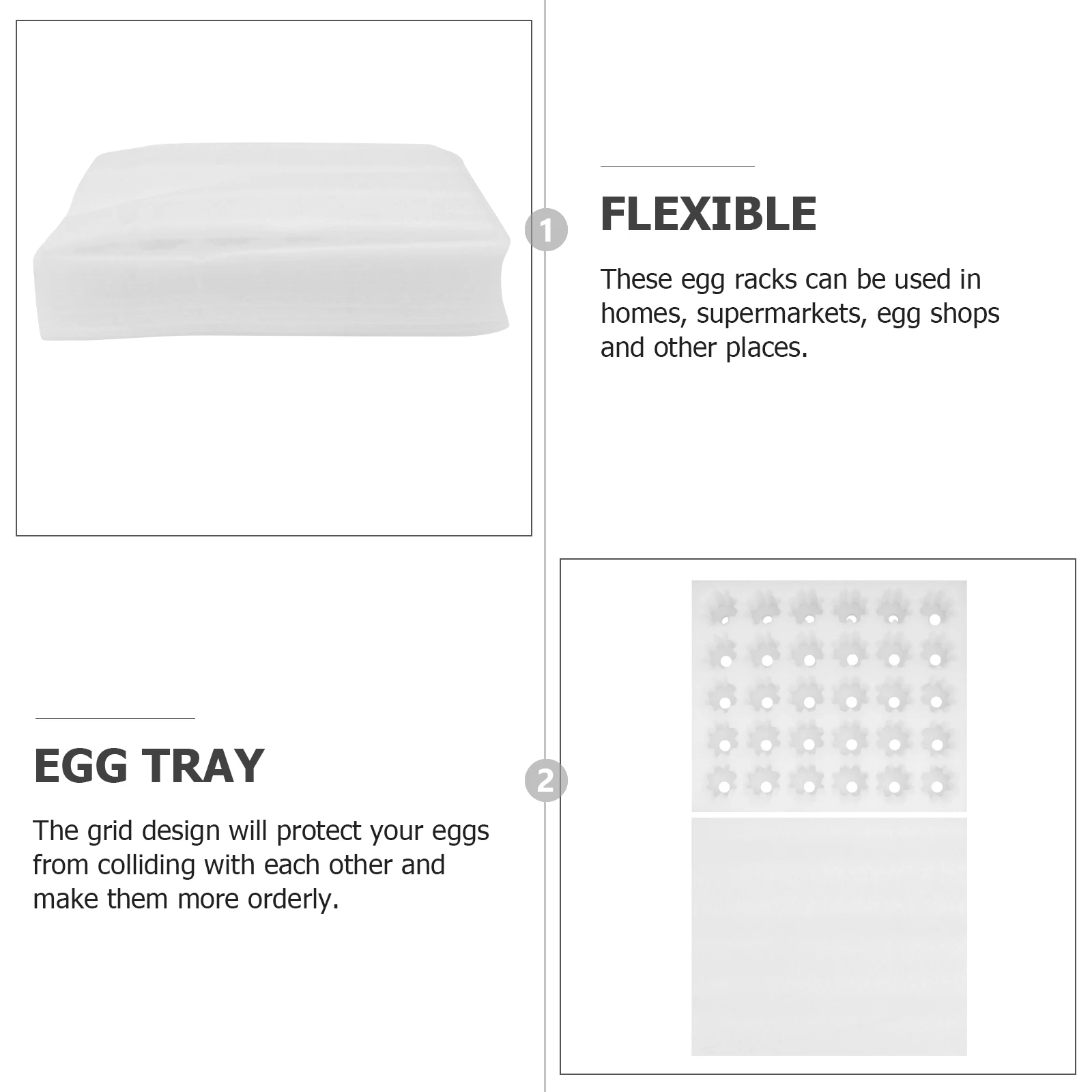 

Egg Tray Storage Container Shockproof Holder Carrier Deviled Eggs Rack Packing Household Dustproof Holders Grid Design Long