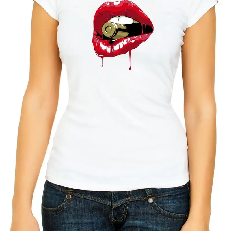 

Lips Art Bullet 3 4 Woman T Shirt C028