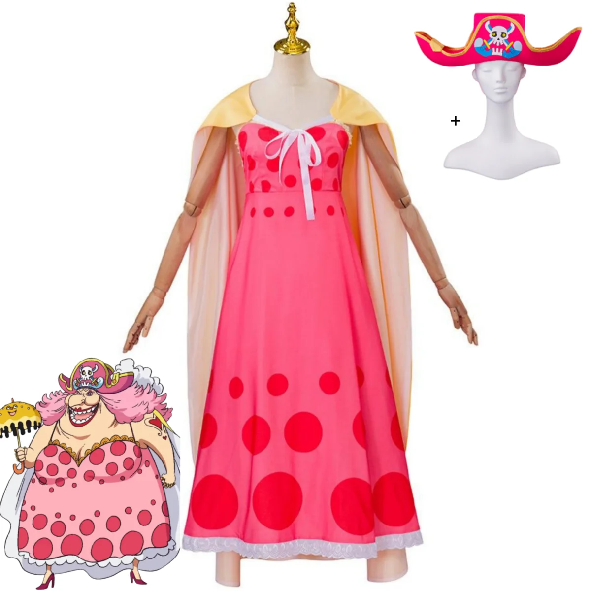 

Anime Charlotte Linlin Cosplay Costume BIG MOM Totto Land Queen Soul-Soul Fruit Dress Cloak Hat Uniform Woman Sexy Carnival Suit
