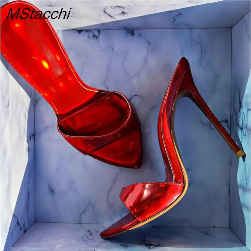 Laser Dazzling Color Sandals For Women Slippers Summer Star Style Very High Heel Shoes Peep Toe Ladies Stiletto Sandals 2026