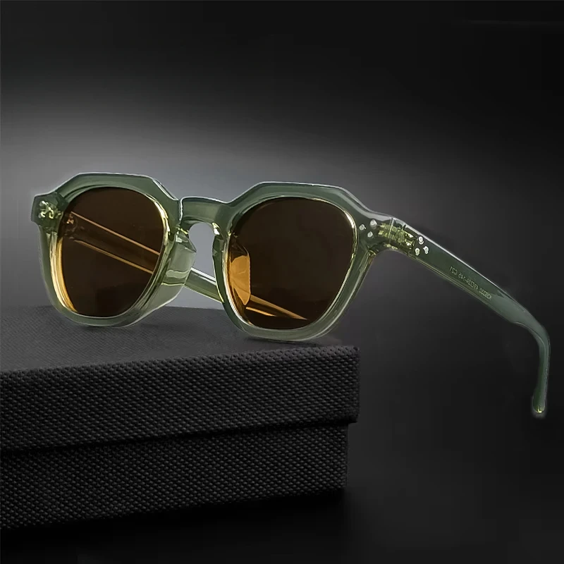 Retro Polarized Sunglasses Men Ultralight TR90 Frame Polygon Women Sun Glasses Outdoor High Quality Travel  Eyewear