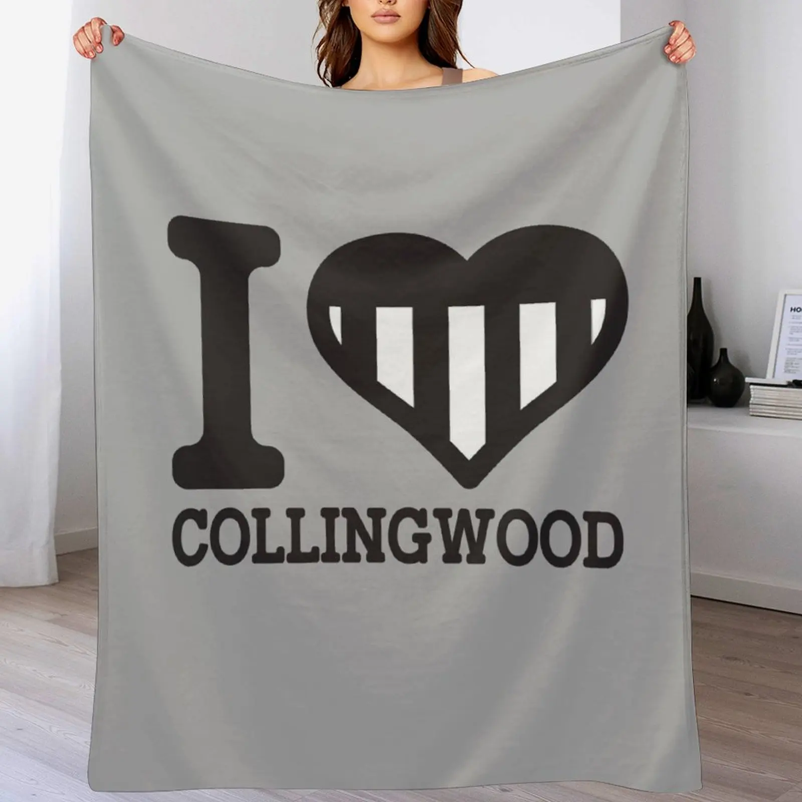 “I love Collingwood” AFL & AFLW Inspired Apparels, Merchandise, T Shirts, Leggings, Skirt, Mask, Apron Throw Blanket