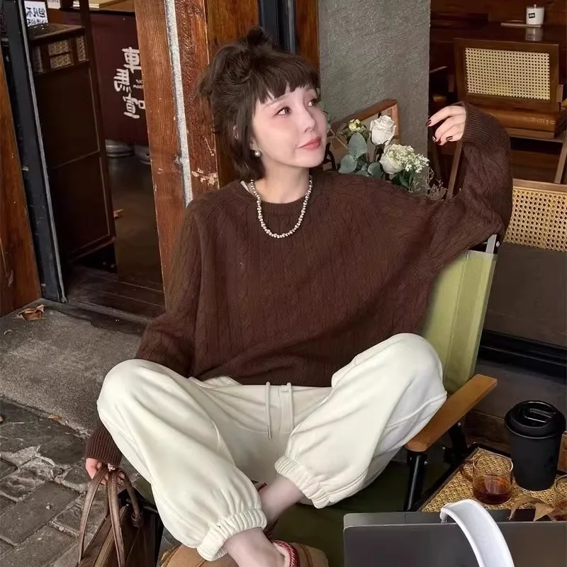 เสื้อสเวตเตอร์ขนแกะเมอริโนแท้ 100% แฟชั่นหรูหรา เสื้อพัลโอเวอร์แคชเมียร์ ผู้หญิง คอโอ แขนยาว เสื้อถักนิตติ้ง เสื้อผ้าพื้นฐาน เสื้อจัมเปอร์