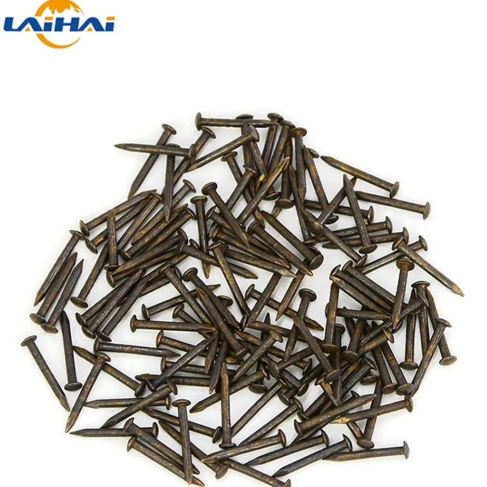 

10/20/50/100pcs Antique Brass Bronze Pure Copper Small Mini Round Head Nail Dia=1.2-2.8mm length=8–50mm for Furniture Hinge Drum