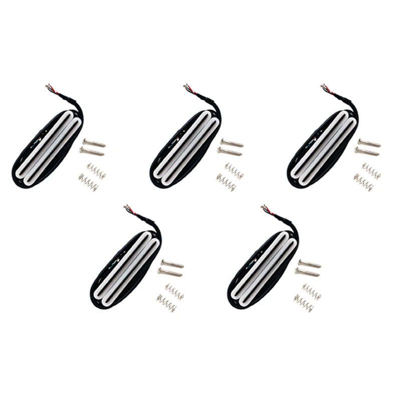 

5X Hot Rail Pickups Double Track 11K Alnico5 Guitar Pickup Fit Fender Strat Squier Tele Electric Guitar, White