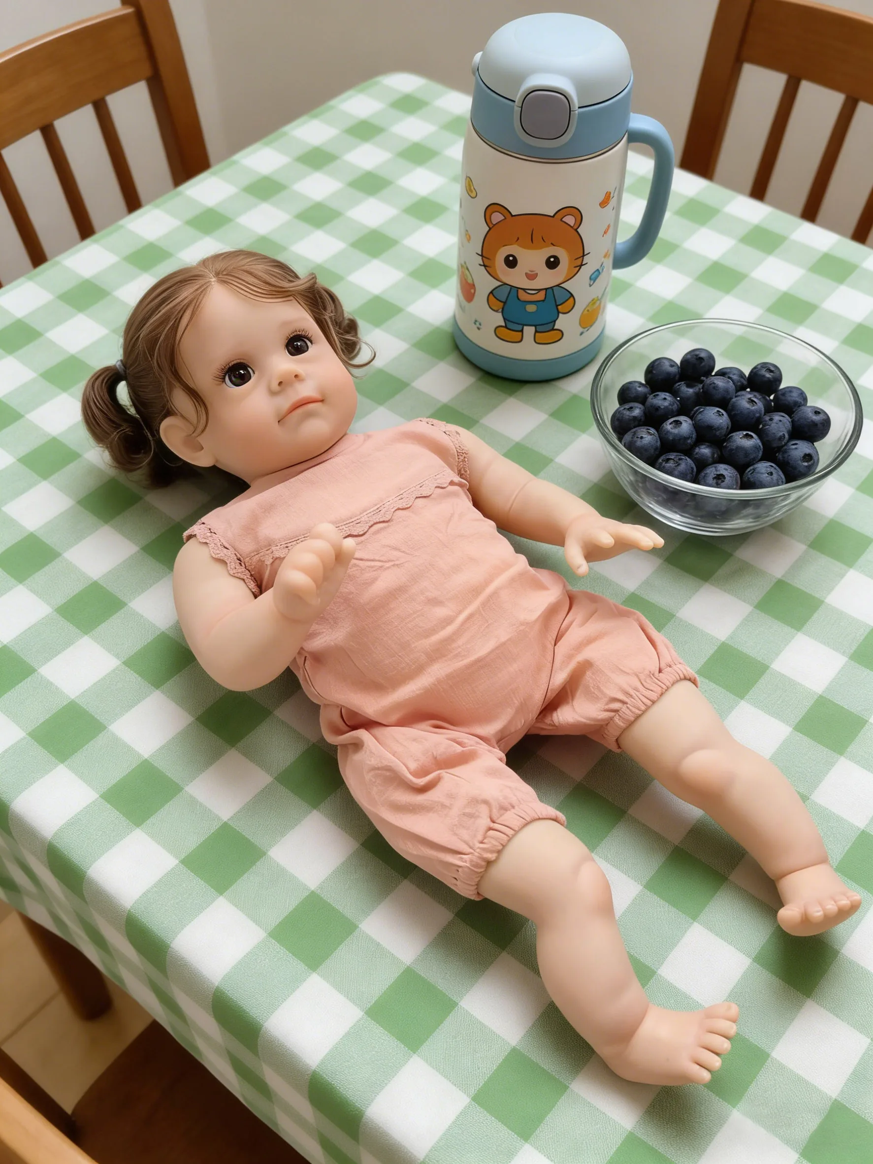 22Inch Newborn Maggi Hand-Rooted Hair Cloth Body Multiple Layers Painting Skin With Visible Veins Lifelike Toddler Reborn Doll