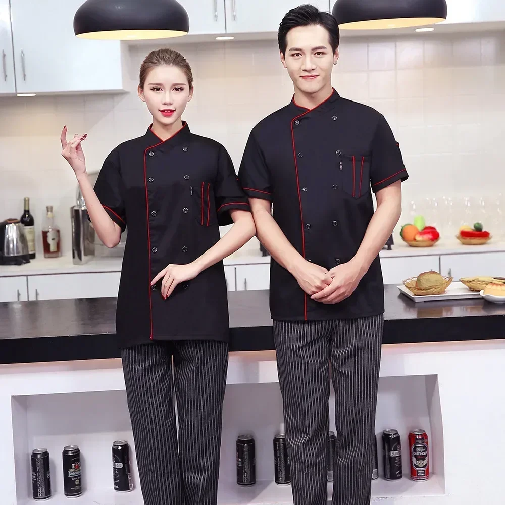 Long Jacket Jackets Chef Short Cafe Breasted Kitchen Sleeve Service Uniforms Waiter Aprons Food Restaurant Double