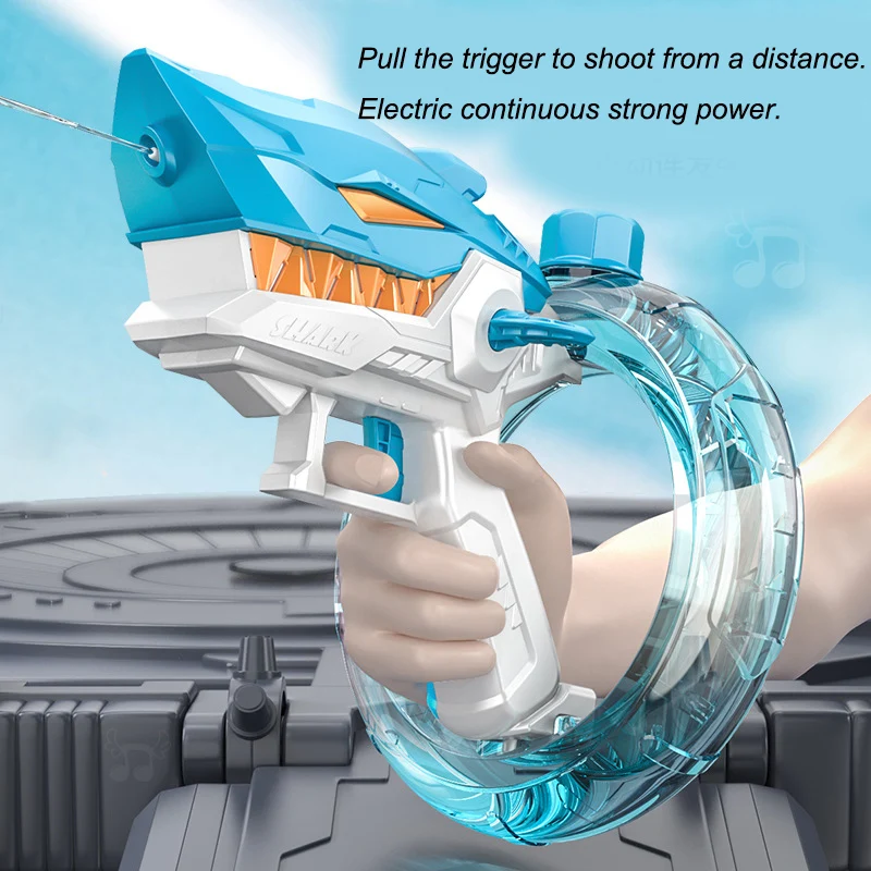 Rekin elektryczne pistolety na wodę automatyczna zabawka dla dzieci wysokociśnieniowe silne ładowanie dzieci letnia plaża walka na świeżym powietrzu gry w sprayu wodnym