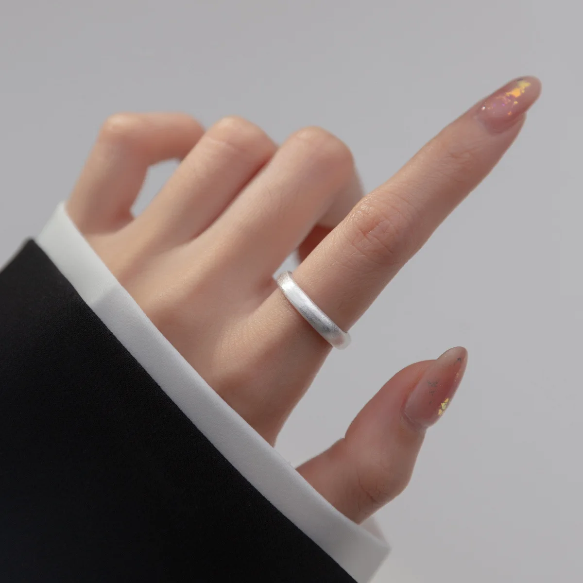 925 Sterling Silver Rings For Women 3 Layers Blue Simple Minimalist Open Adjustable Finger Rings Fashion Band Female Bijoux