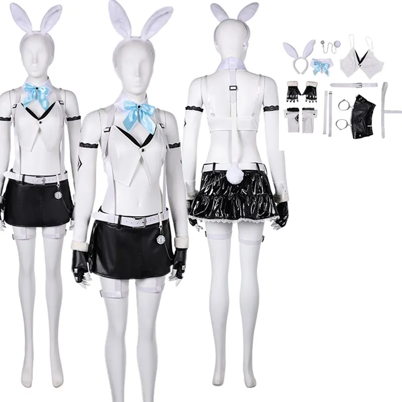 Fantasy Tifa Lockhart Costume donne adulte Bunny Girls Vest gonna fascia abiti Halloween Carnival Party Suit