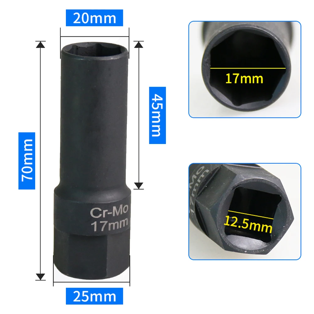 1Pc Socket Wrench Sleeve External 7-point Sleeve Special Hexagonal Anti-theft Key Screw For Car Wheel Tires 1/2 Inch (12.5mm)