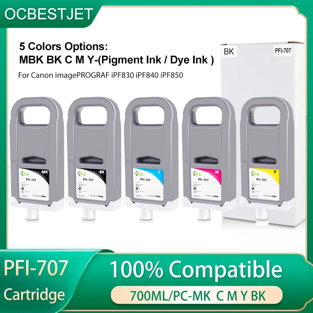 PFI-707 Ink Cartridge Replacement Ink Cartridge for Canon PFI707 707 for IPF830 IPF840 IPF850 Printer Pigment / Dye Ink Tank