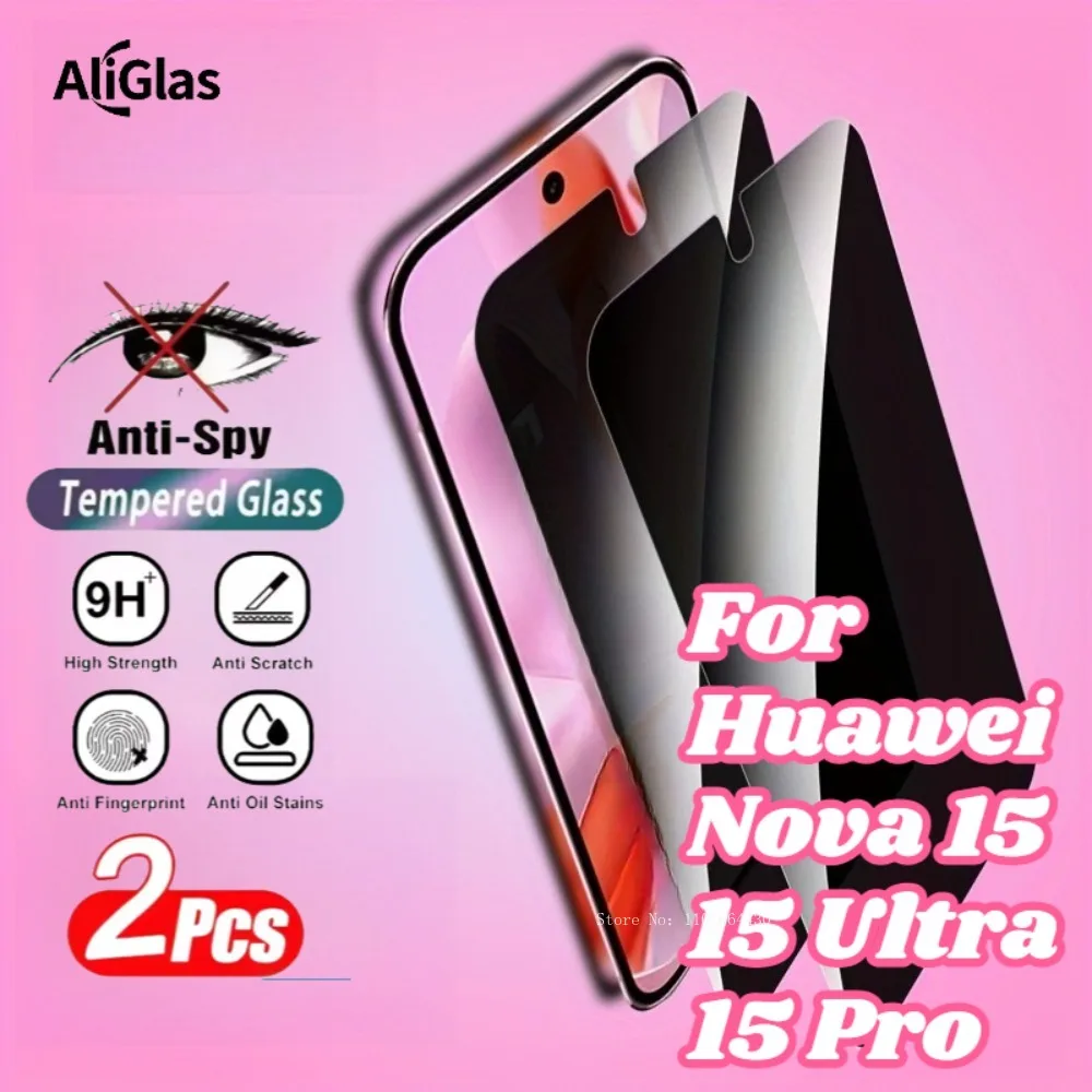 

2Pcs Anti Peep Tempered Films for Huawei Nova 15 Pro 9H Hardness Film Privacy Screen Protectors For Huawei Nova 15 Pro 15 Film