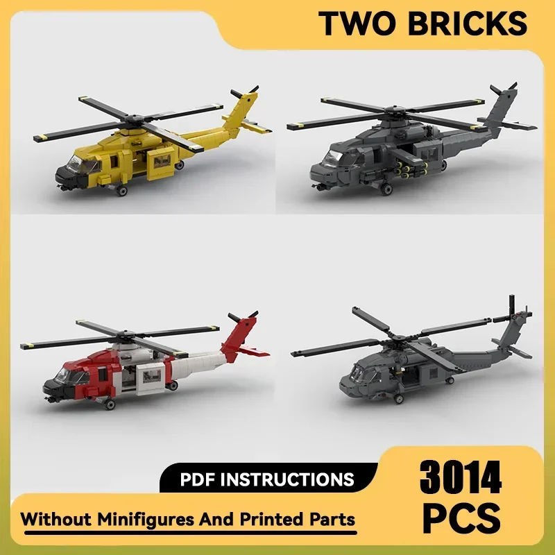

Moc Building Blocks Military Model Series Black Hawk Fighter Technical Bricks DIY Assembly Famous Toys For Childr Holiday Gifts