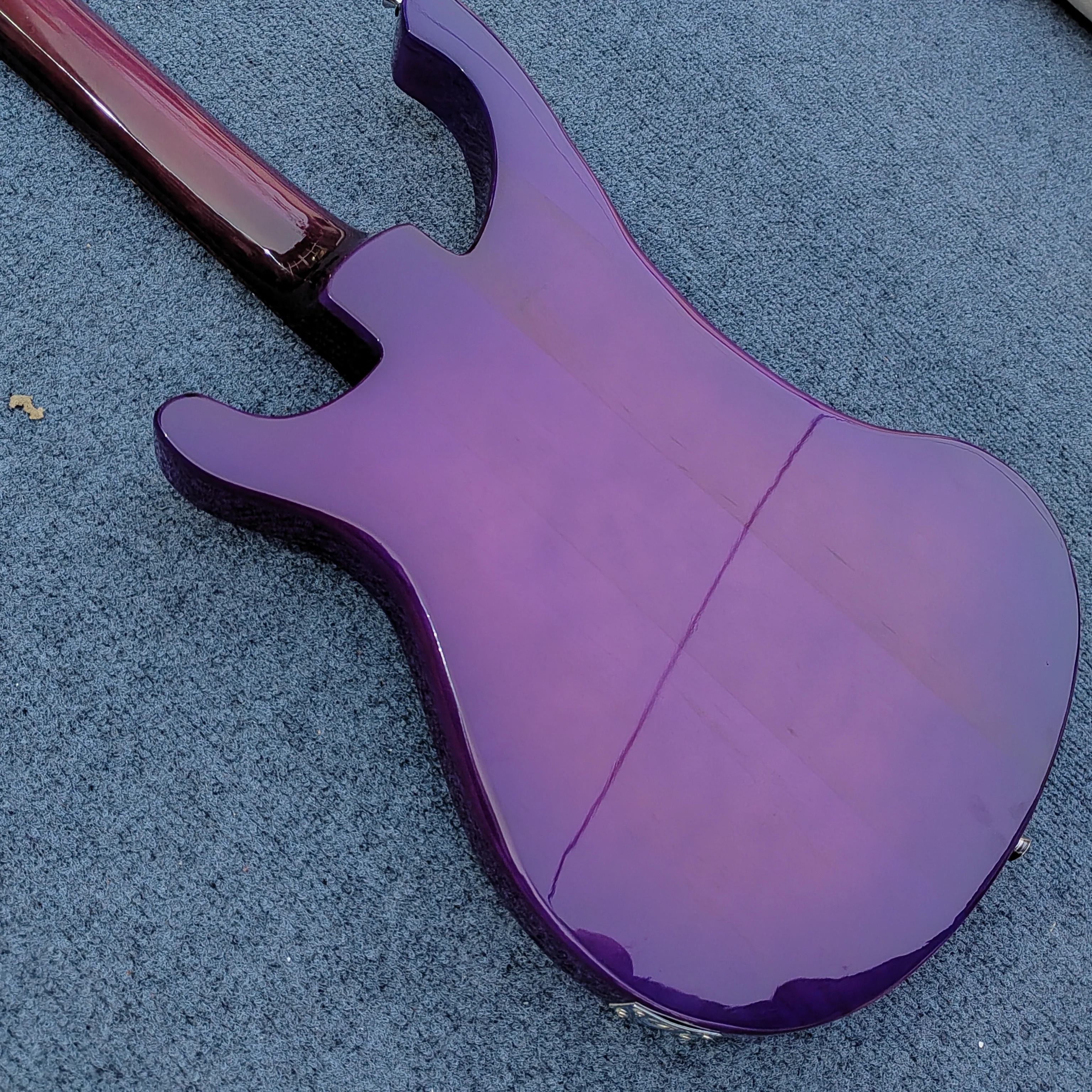Customizable Color Purple Painted Alien 4-String Electric Guitar with White Pickguard Unique Styling And Standard Specifications