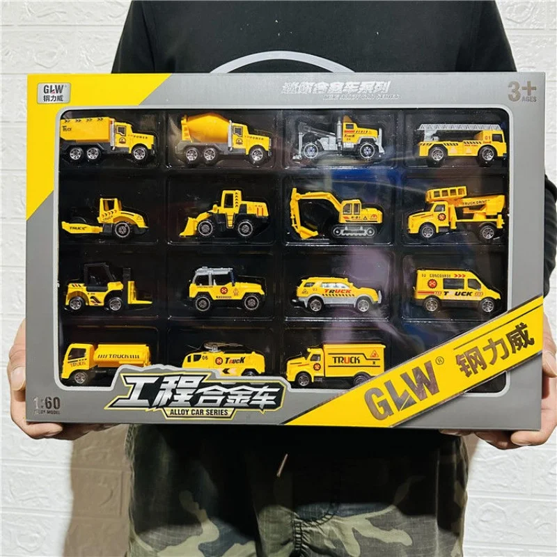 Alloy Car Fire Truck Engineering Bulldozer Excavator Forklift Model Boy Toy