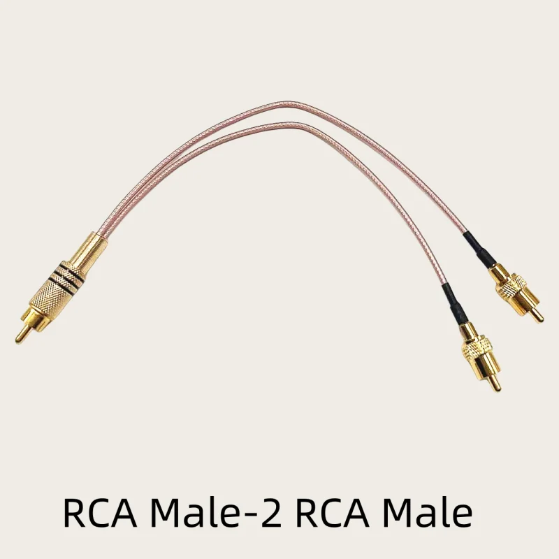 RCA to 2X 3X RCA Male Female Y-shaped splitter combiner tail fiber RG316 cable AV adapter power amplifier audio cable