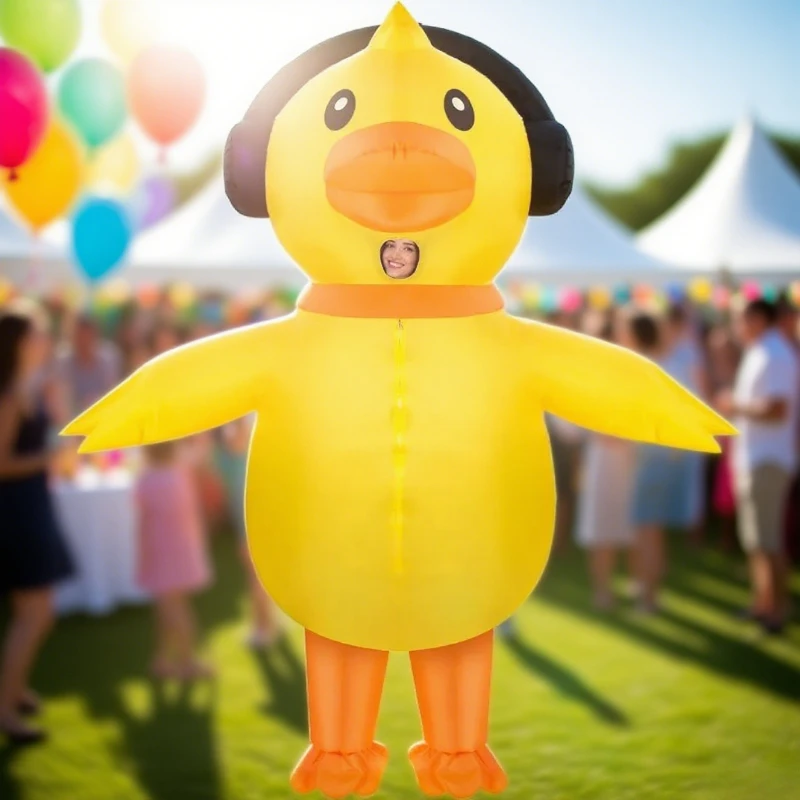 

Cartoon duck inflatable costume cute animal cosplay set cross dressing dance party suit Halloween Christmas costume props