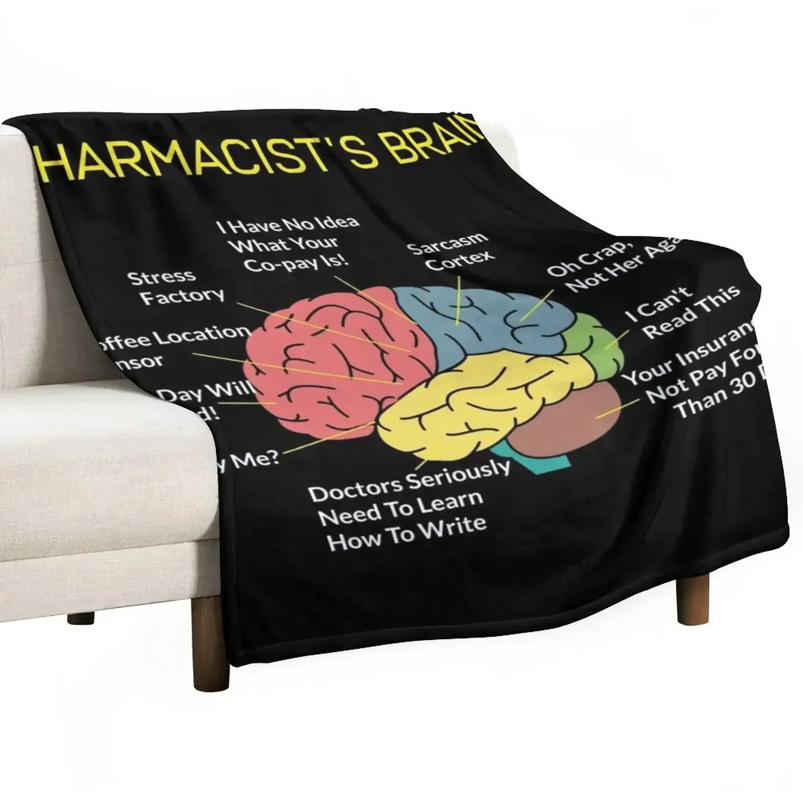 

Pharmacist's Brain Funny Pharmacist Pharmacy Tech T-Shirt Throw Blanket funny gift manga Personalized Gift Baby Blankets