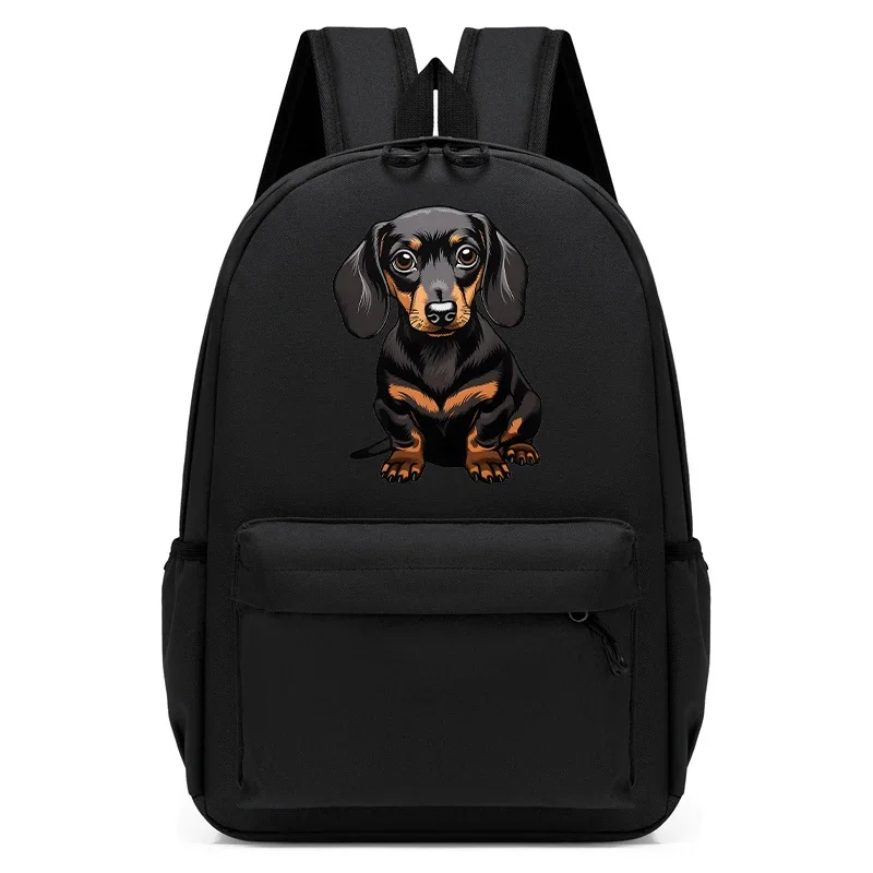 Fashion Children\'s Backpack Cartoon Dachshund Dog Graphic School Bag Kids Boys Girls Kindergarten Student Schoolbag Back Pack