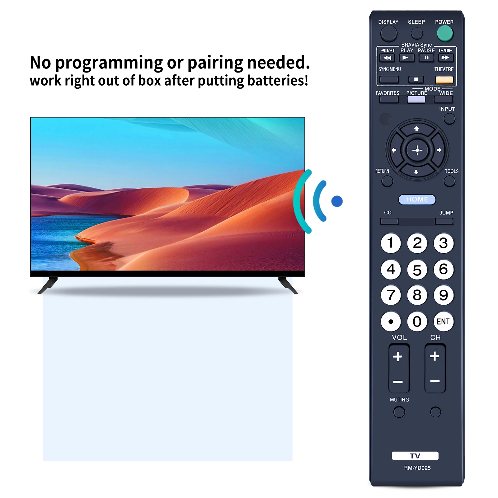 New RM-YD025 Remote Control For Sony TV KDL40S504 KDL40S5100 KDL40SL1 KDL32S5100