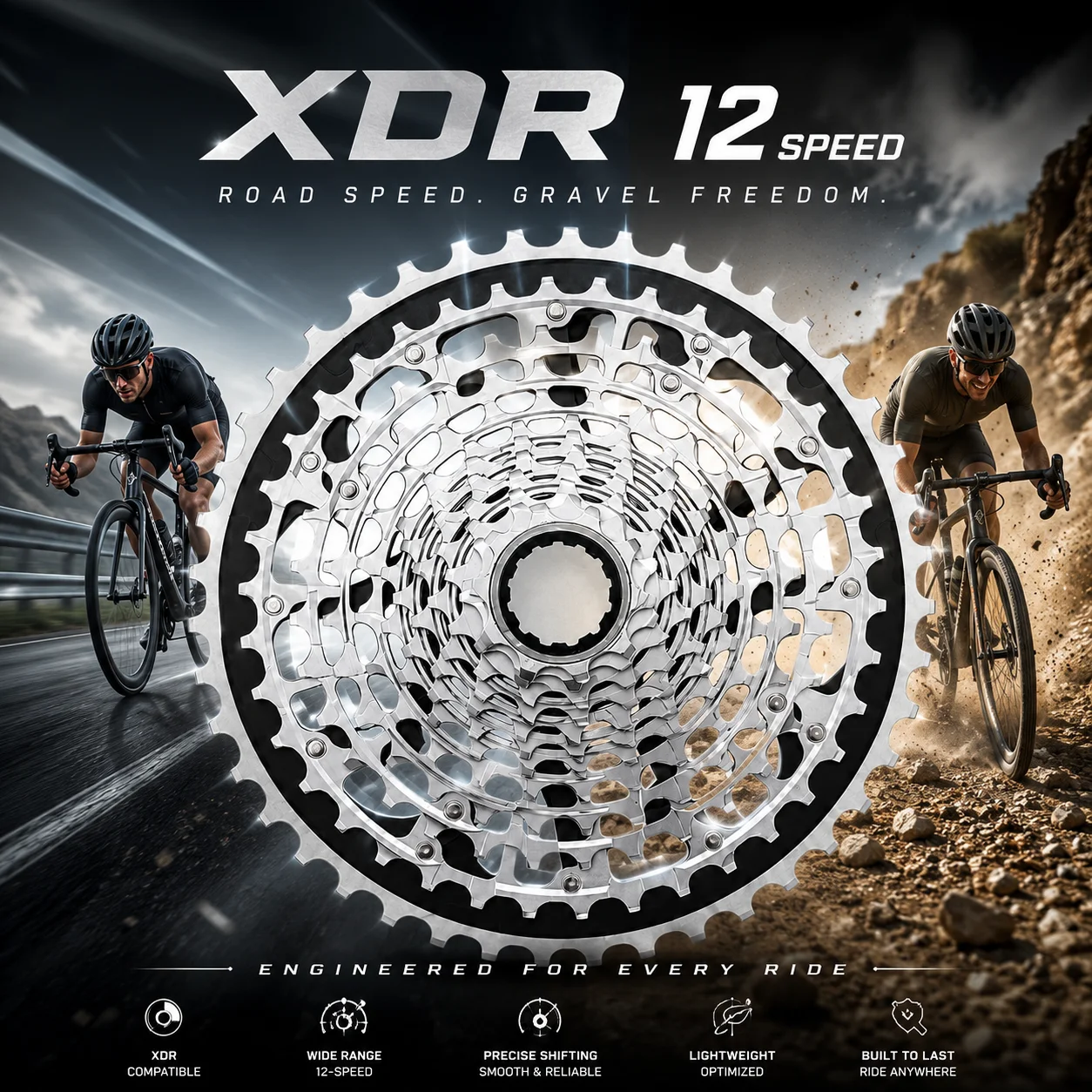 Image of GOLDIX 12-Gang XDR Kassette 10-28T 10-33T 10-36T 10-44T Leichtgewichtige Fahrrad-Freilaufkassette für Rennräder, Gravelbikes und Mountainbikes, XDR-Antrieb