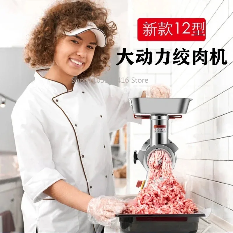 Stainless Steel Electric Meat Grinder 800W Home Kitchen Commercial Mincer Multi-Functional Sausage Maker Food-Grade
