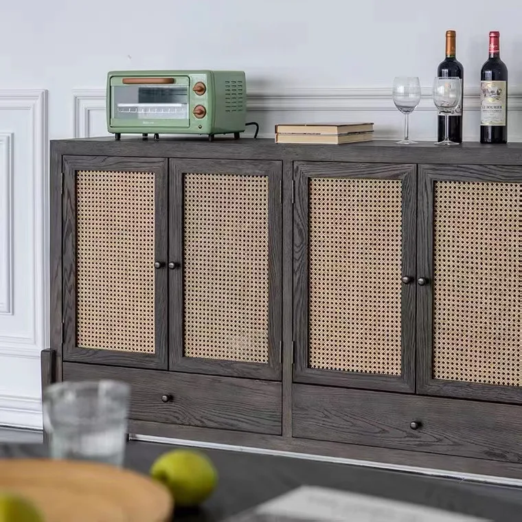 Vine lockers, small-sized solid wood sideboards, designer integrated tea cabinets