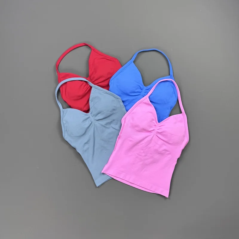 Longline Strappy Top Sports Vest Women Breathable Yoga Tank Top Slim Fit Gym Workout Training Sleeveless Fitness Halter image 2