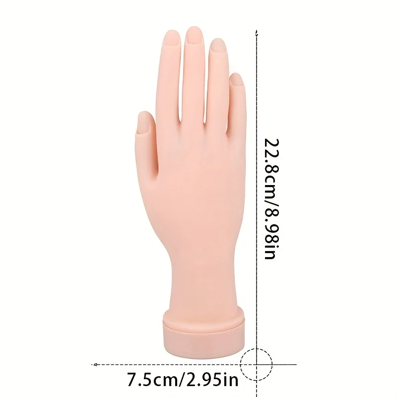 1-spijkeractiviteit Fake Hand Practice Fake Hand Buigbare positionering Fake Hand Model Rechterhand Nageloefening Acrylnagels