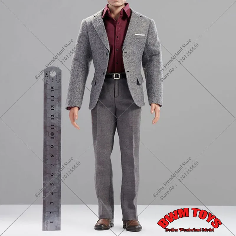 

Toy center CEN-M12 1/6 Scale Grey Color Classic Gentleman Suit Business Leacther Shoes Fit 12'' Male Solider Action Figure