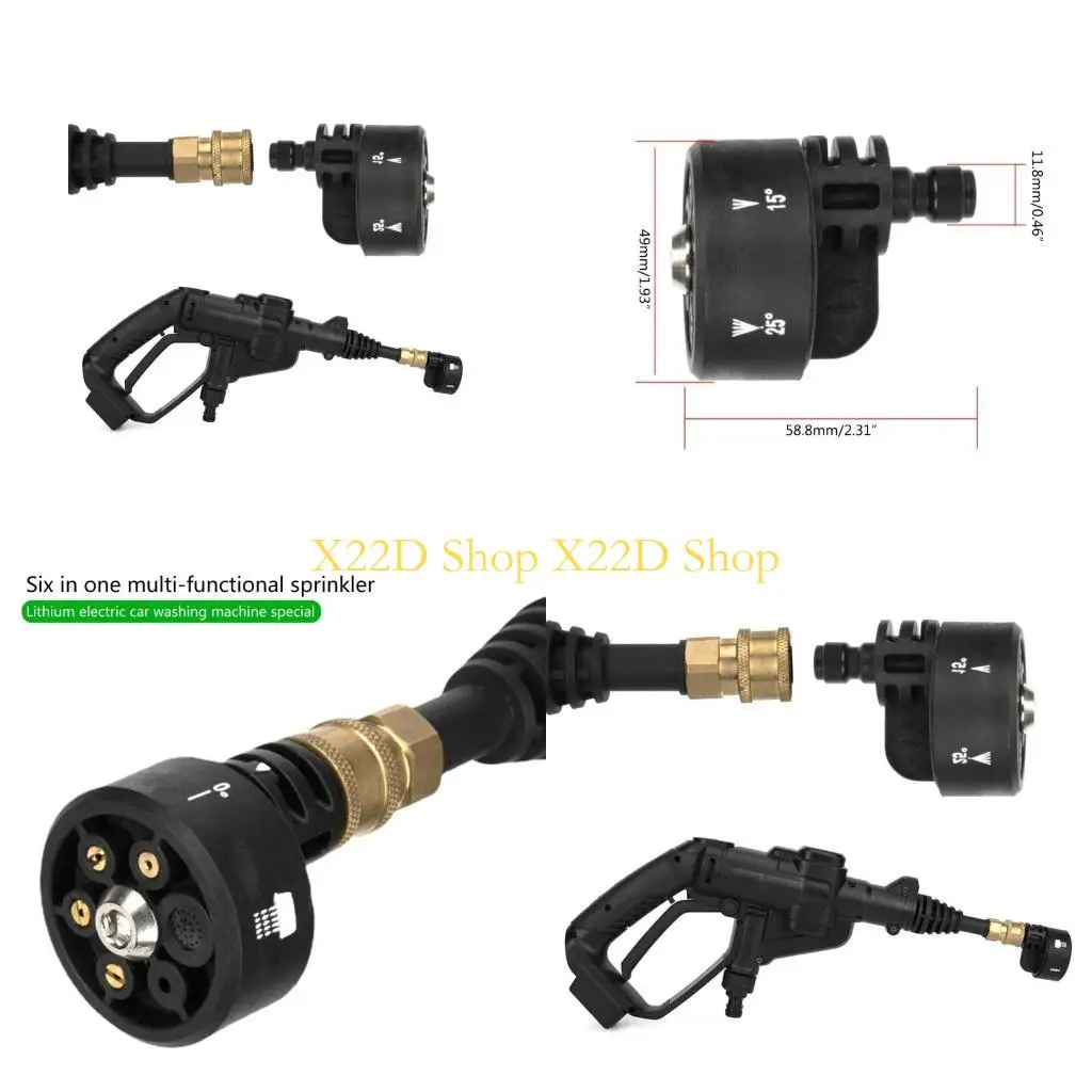 

X22D Pressure Washer Nozzle 6-in-1 Quick Changeover Nozzle Adjustable Nozzle