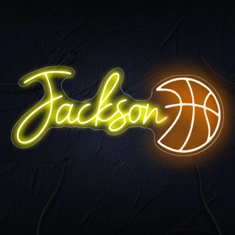 Letrero de neón LED de baloncesto personalizable, brillo ajustable alimentado por USB |   Decoración de dormitorio, sala de estar, oficina, fiesta y boda.